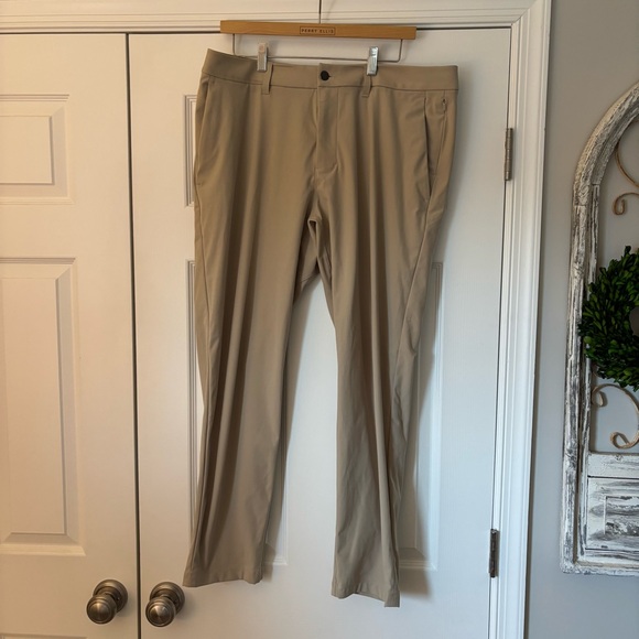 Lululemon ABC Slim Fit Trousers Warpstream Trench 36x30 M5AO4S Khaki Work Career - Picture 3 of 7